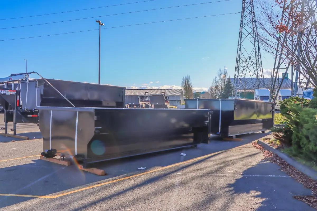 Roll-off dumpster ready for waste disposal at job site for Roll Off Dumpster Rental in Struthers